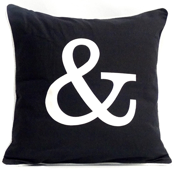 Black Ampersand Throw Pillow