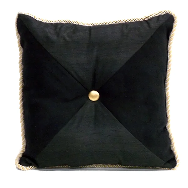 Black With Gold Trim Throw Pillow