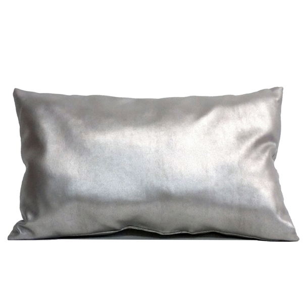 Rectangular Metallic Silver Throw Pillow