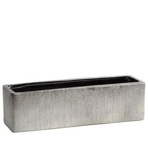 Silver Horizontal Etched Vase