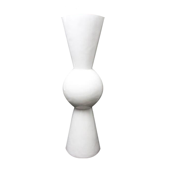 White Hour Glass Vase