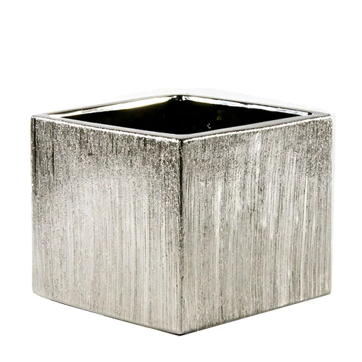 Silver Square Etched Vase Fab U Tique The Chic Party Boutique