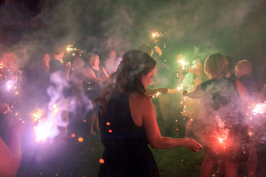  Sparkler Send-off – Indelible moments of light and laughter shared between wedding couple and guests. 