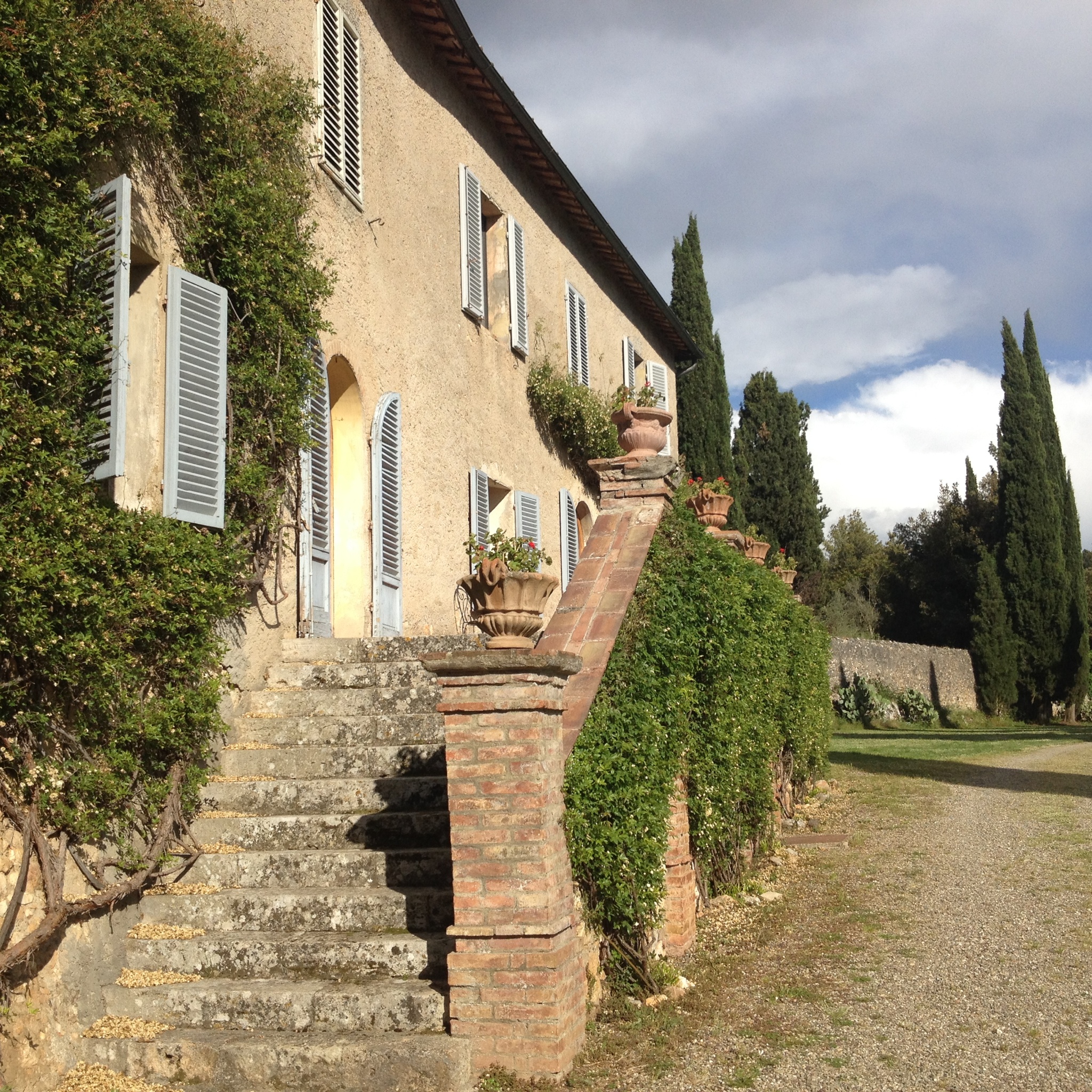 Back patio at Spannocchia