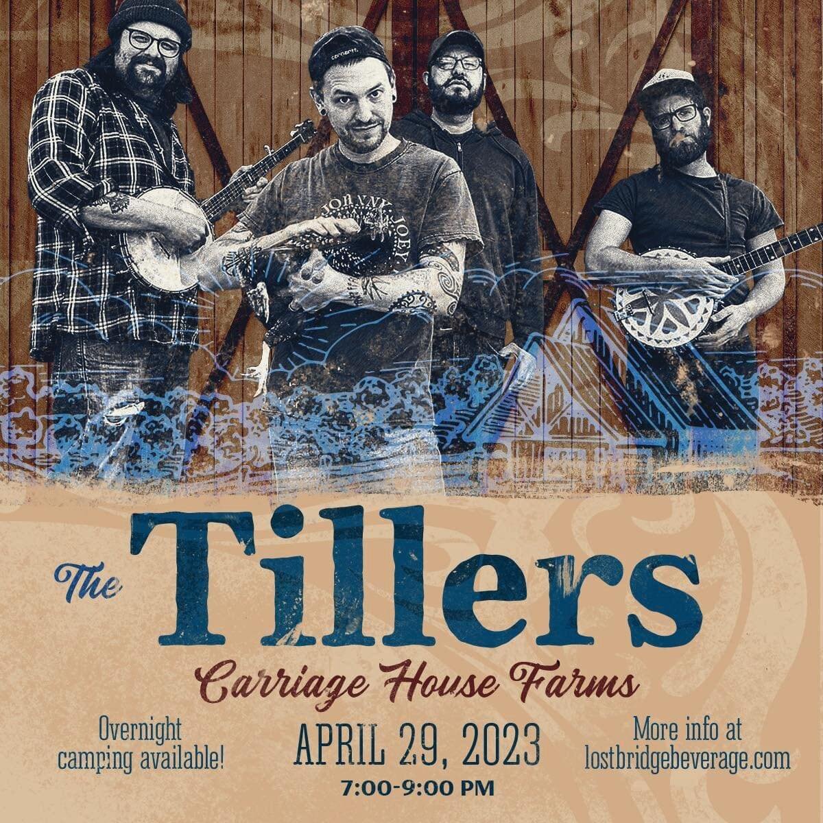 This Saturday we have The Tillers on the farm!  The weather cleared up just for us and it looks to be a glorious evening! Camping is available.

This is a ticketed event.  Tickets can be purchased at the front market when you arrive!  We are going to