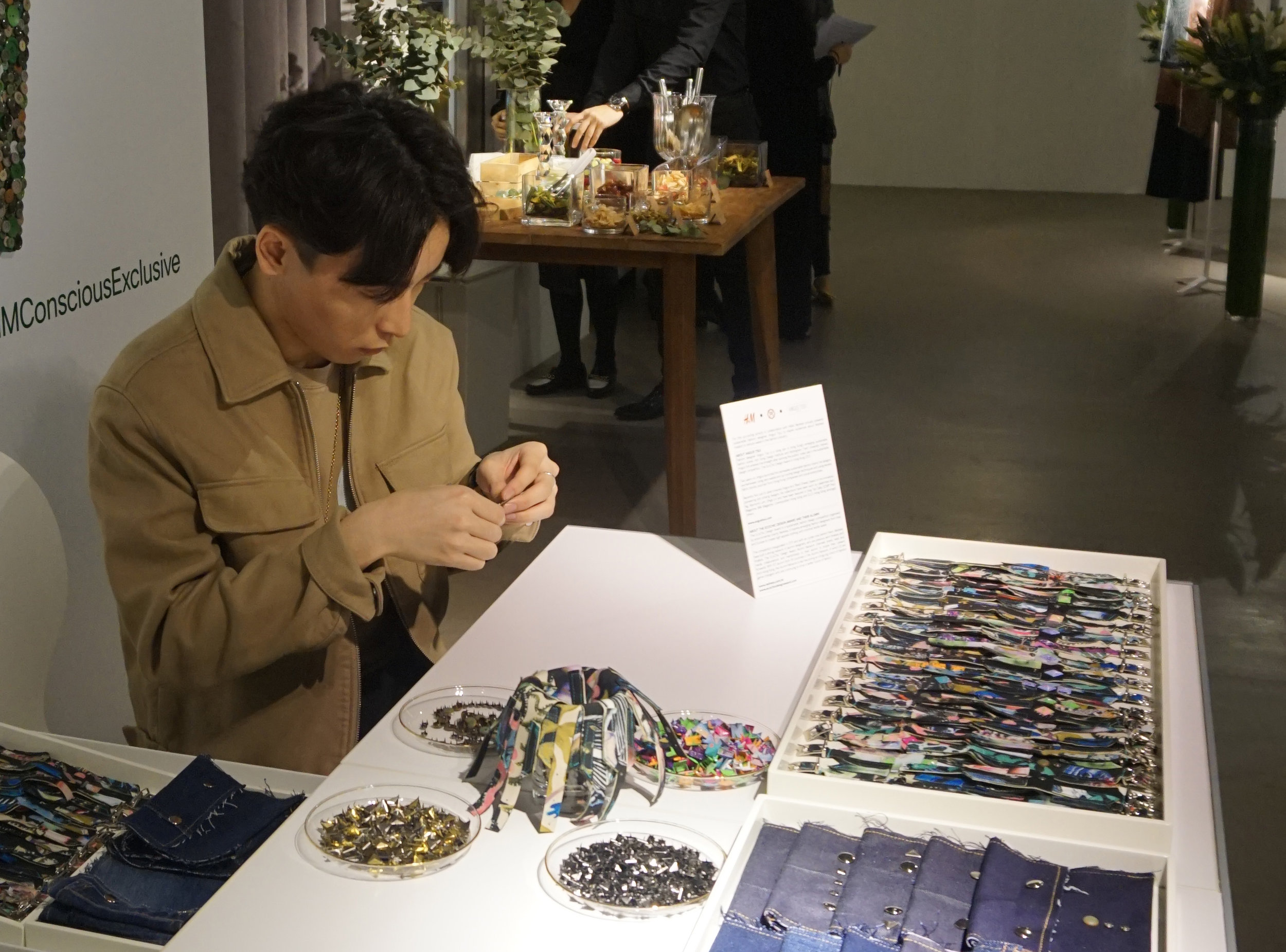 Exclusive Angus Tsui accessories up-cycled from H&M waste garments