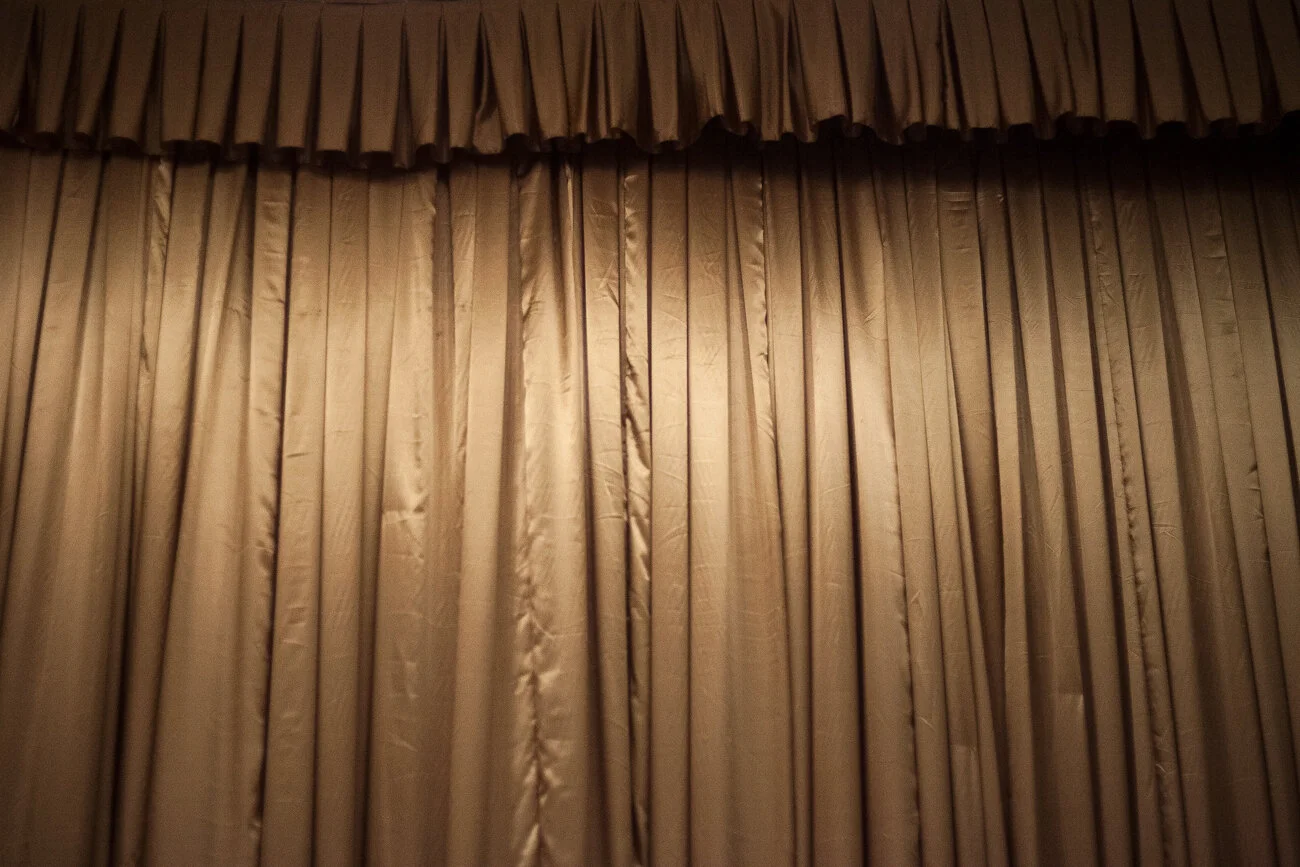  Georgia, South Ossetia, Tskhinvali, 25 April 2019 A drop curtain of the Tskhinvali concert hall, in use since Soviet times.Olga Kravets / NOOR 