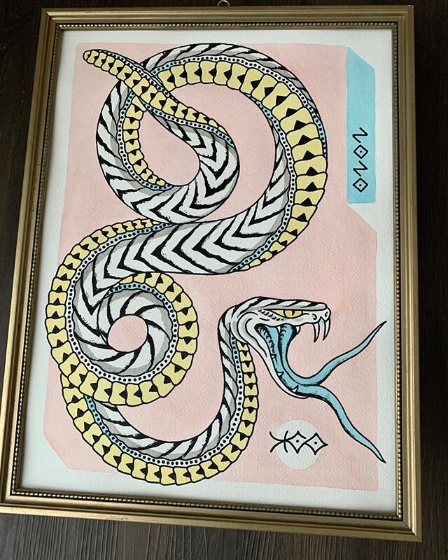!Available at auction! 11x14&rdquo; ink on arches, antique frame c1945.  In one week... @stef_bastian_presents @stef_bastian_presents  #denvertattooartist #denverartist  HOW THE AUCTION WORKS:⁣
⁣
-SATURDAY 11th of APRIL I will release the link (post 