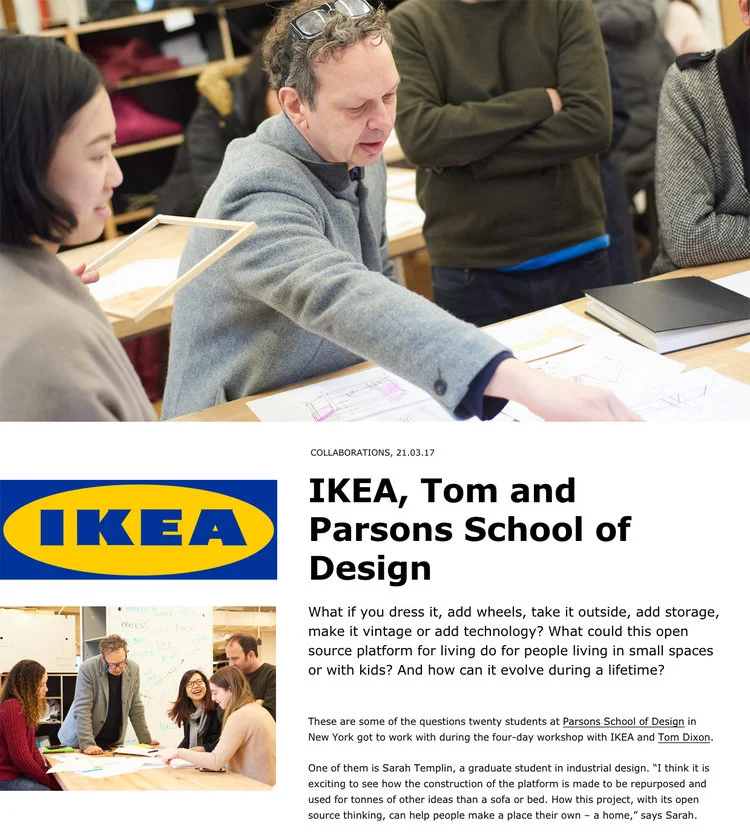 The project was featured in the New York Times and IKEA.today.