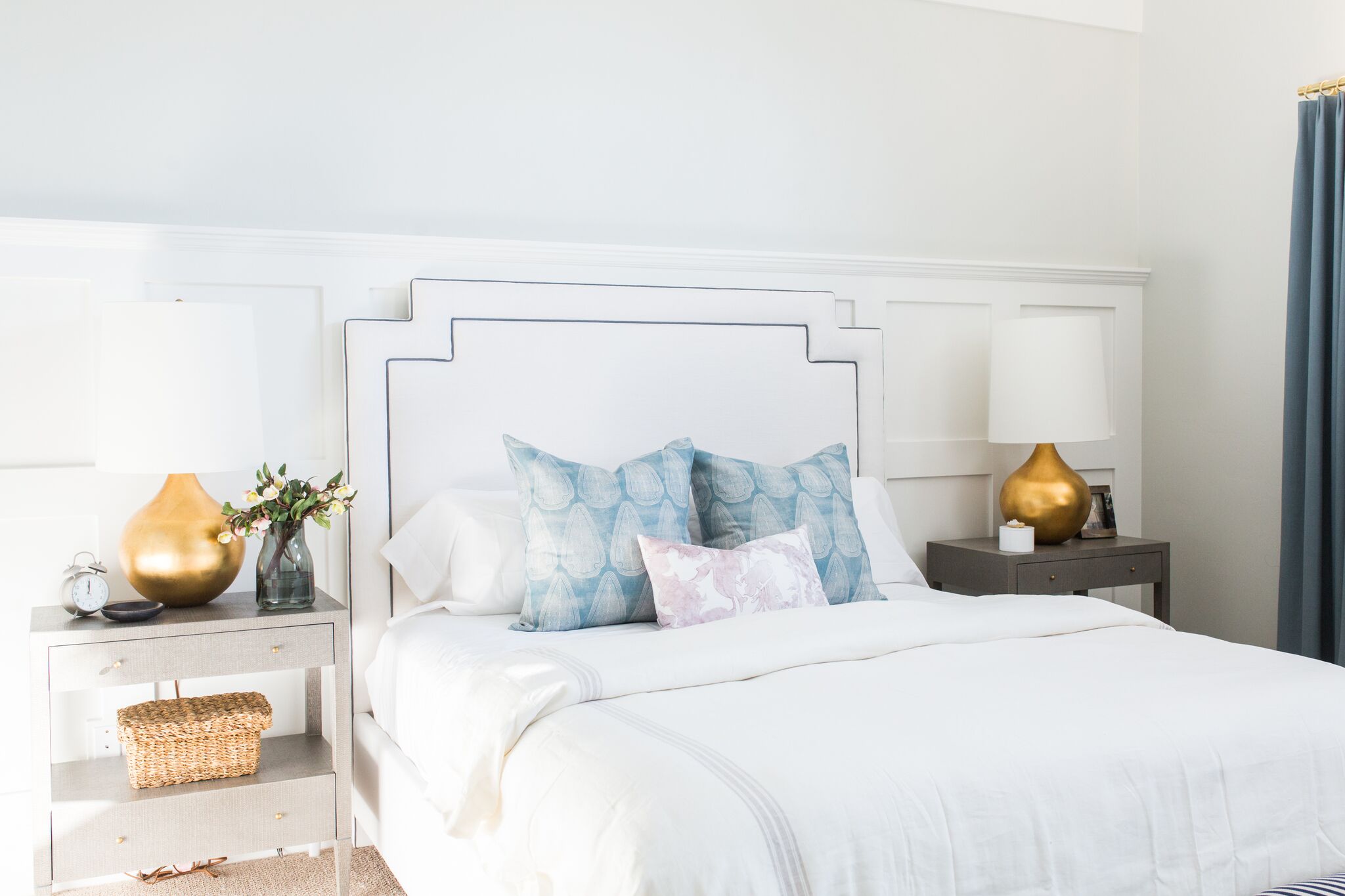 A white bed frame is SUPER risky, especially with a black dog, but I just love the look so much. *insert heart eye emoji*