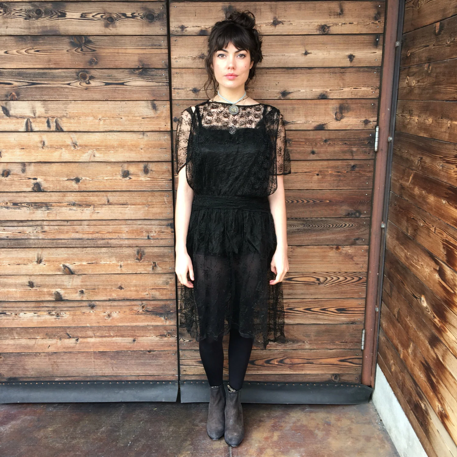 Black lace 1920's flapper dress 