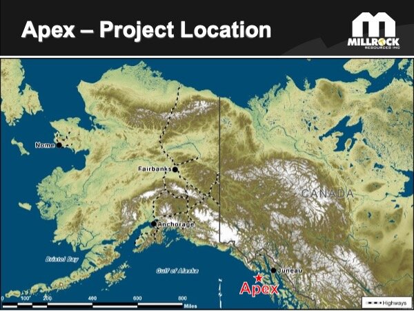 Figure 1.    Apex Gold Project Location Map