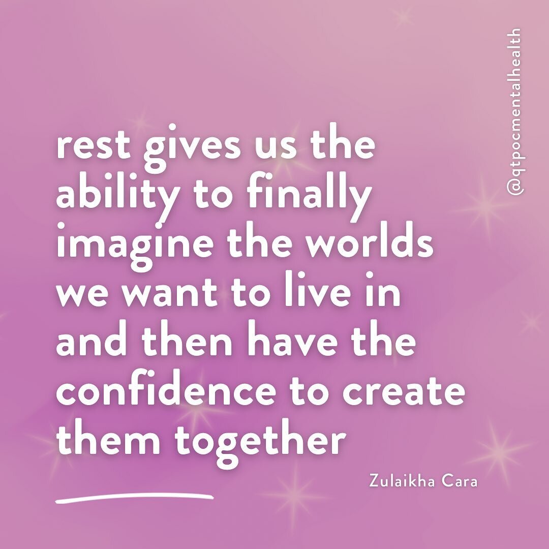 ✨REST FEST is a testimony to rest as a form of strength ✨!

Zulaikha is hosting a Radical Imagination Workshop in honor of REST FEST. 

What does Rest mean to Zuliakha ?

&ldquo;Rest Gives us the ability to finally imagine the worlds we want to live 