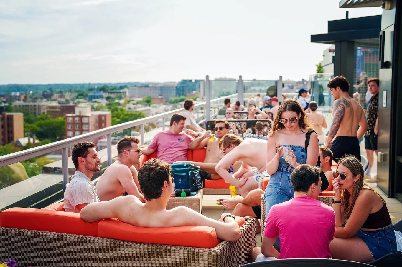 Up here, the city feels transformed &mdash; more alive beneath the stars. Laughter drifts from the rooftop pool, music hums in the background, and glasses meet in celebration. Every view reminds us that the best memories are made above the noise. 🌆?
