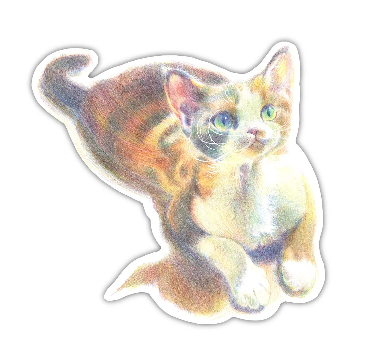 Little Angel Devon Rex Cat Sticker