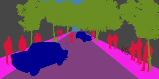An image created using illustrator and vector silhouettes. The colors used correspond with the pre-trained algorithm.