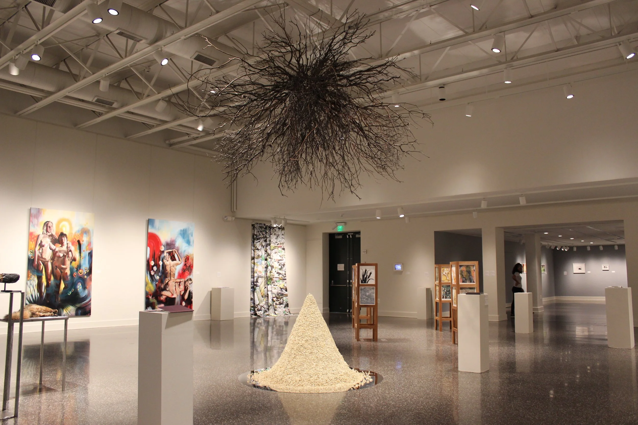 Plaster, Steel frame, Found branches, Resin, Acrylic