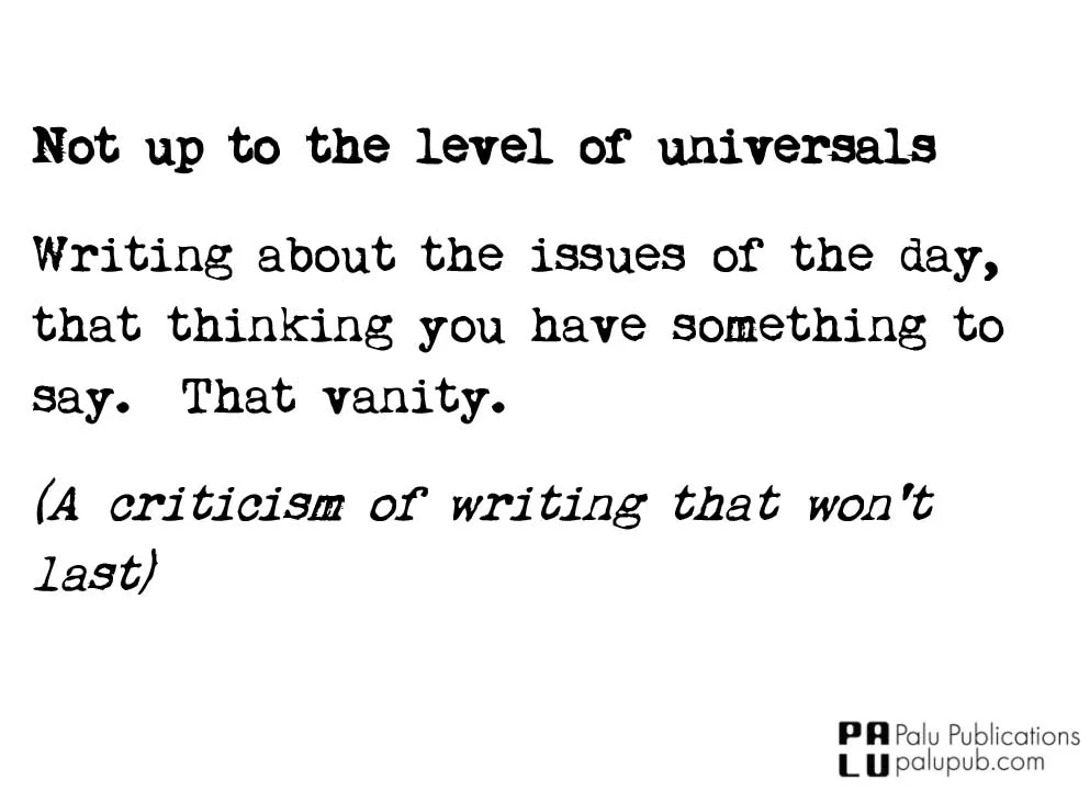 Not up to the level of universals