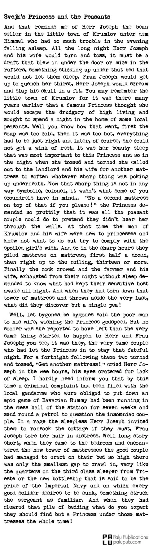 Svejk's Princess and the Peasants