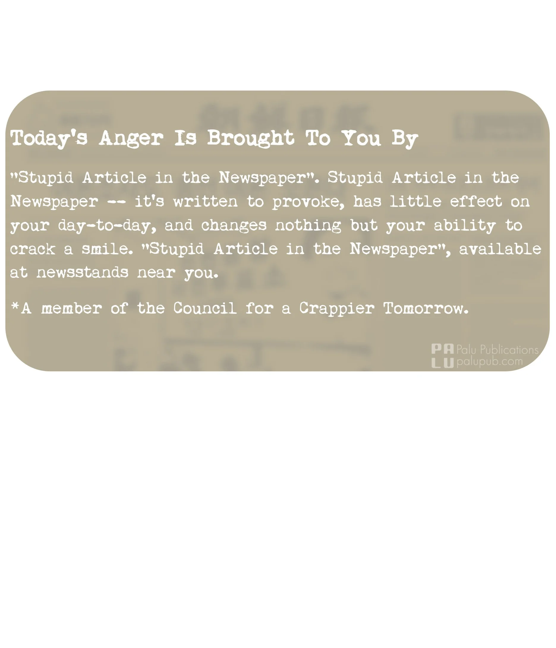 Today's Article In The Newspaper