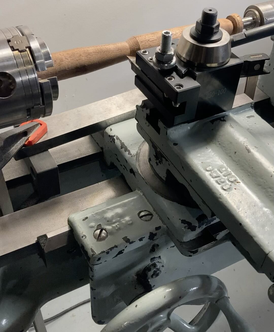 Lathe duplicator prototype. I absolutely love turning by hand, but I really don&rsquo;t like production work. So I&rsquo;m working on adapting my lathe carriage to trace a template so I can churn out a lot of uniform pieces or reproduce a turned piec
