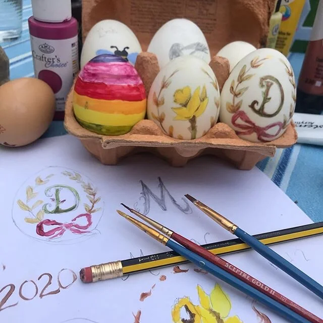 Happy Easter! Our local butchers had some white duck eggs, so we decided to give them a try. Inspired by @isla_simpson posts, it was lovely to be able to paint outside with my daughter in the garden. .
.
.
#excitedforeaster #easter #egg #duckeggs #eg