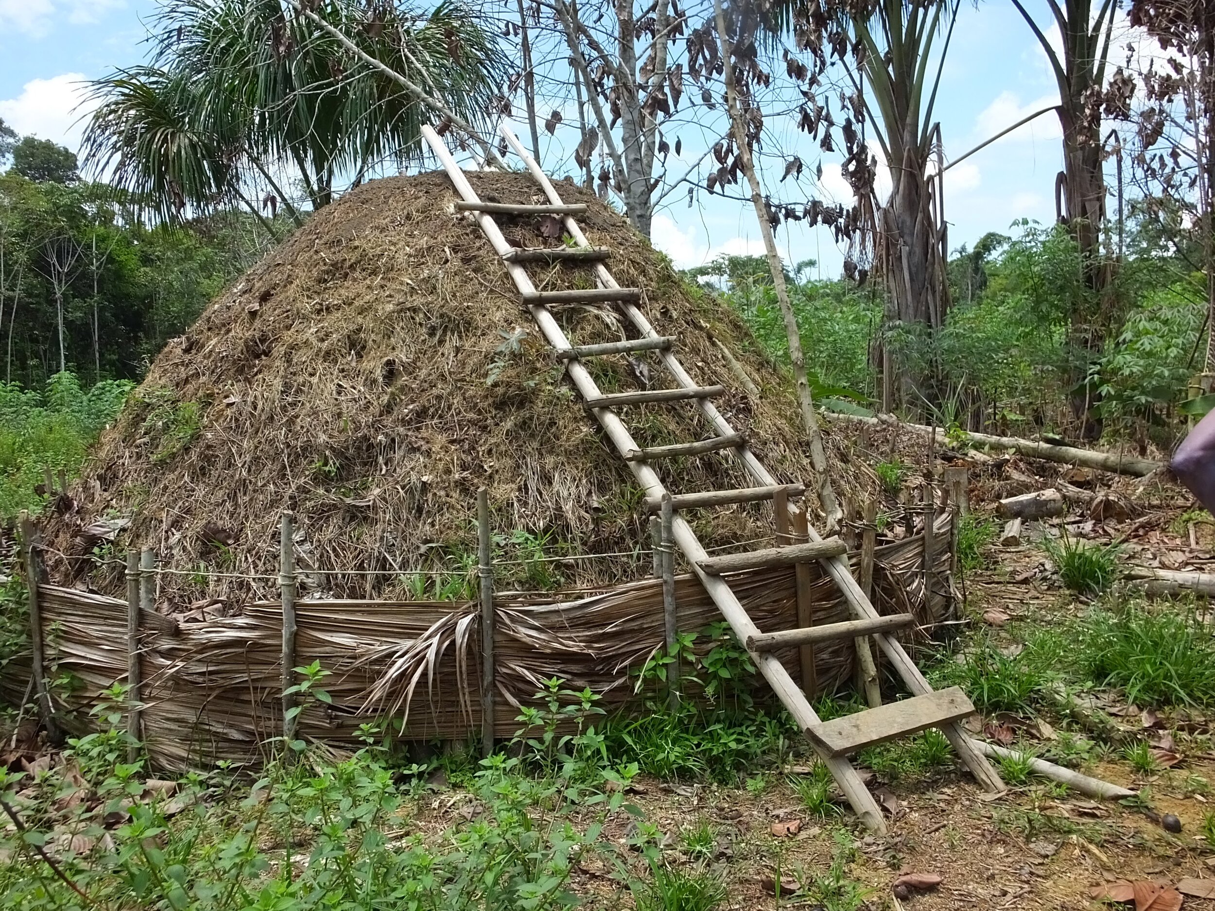 A charcoal making hut