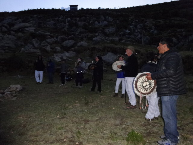 Drumming at Sundown Outside the Temple of the Sun