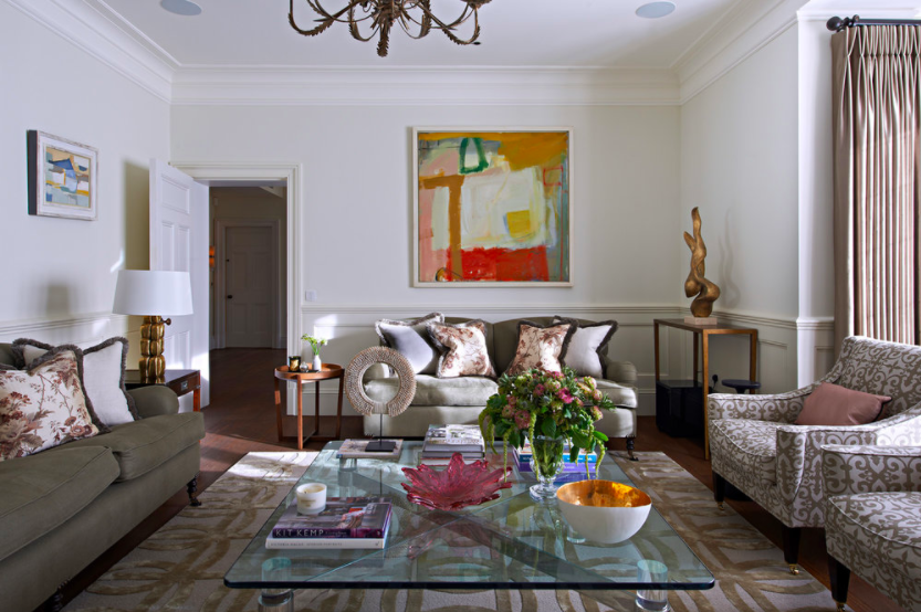 Family Home London designed by Rebecca Hughes Interiors featuring artwork by Chloe Lamb available from Cricket Fine Art.