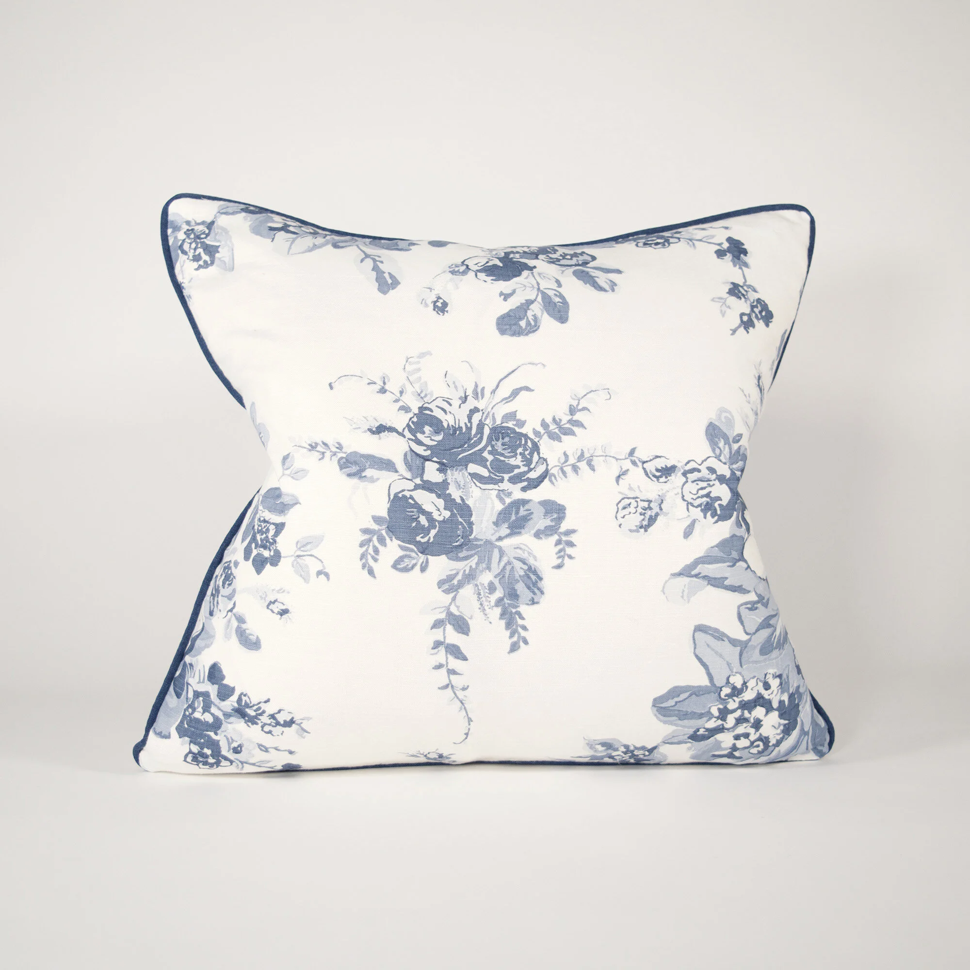 blue floral pillow