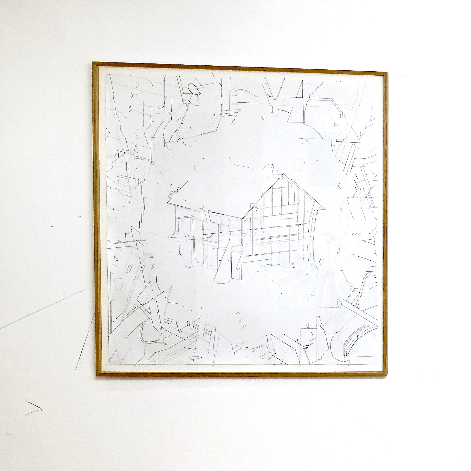   Keita Mori,  Bug Report #5 , 2015. Fil de coton et fil de soie sur papier, 84 cm x 84 cm  