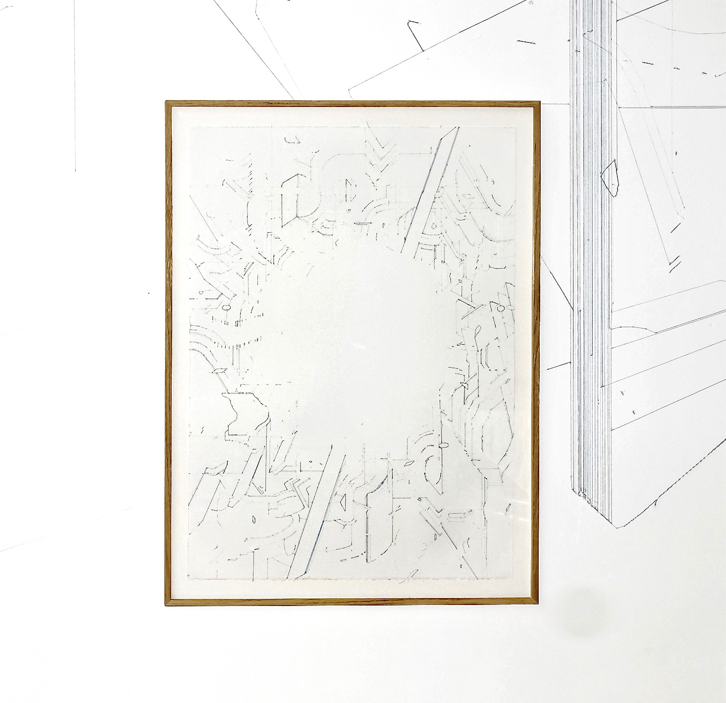   Keita Mori,  Bug Report , 2016. Fil de coton et fil de soie sur papier, 76 cm x 56 cm  