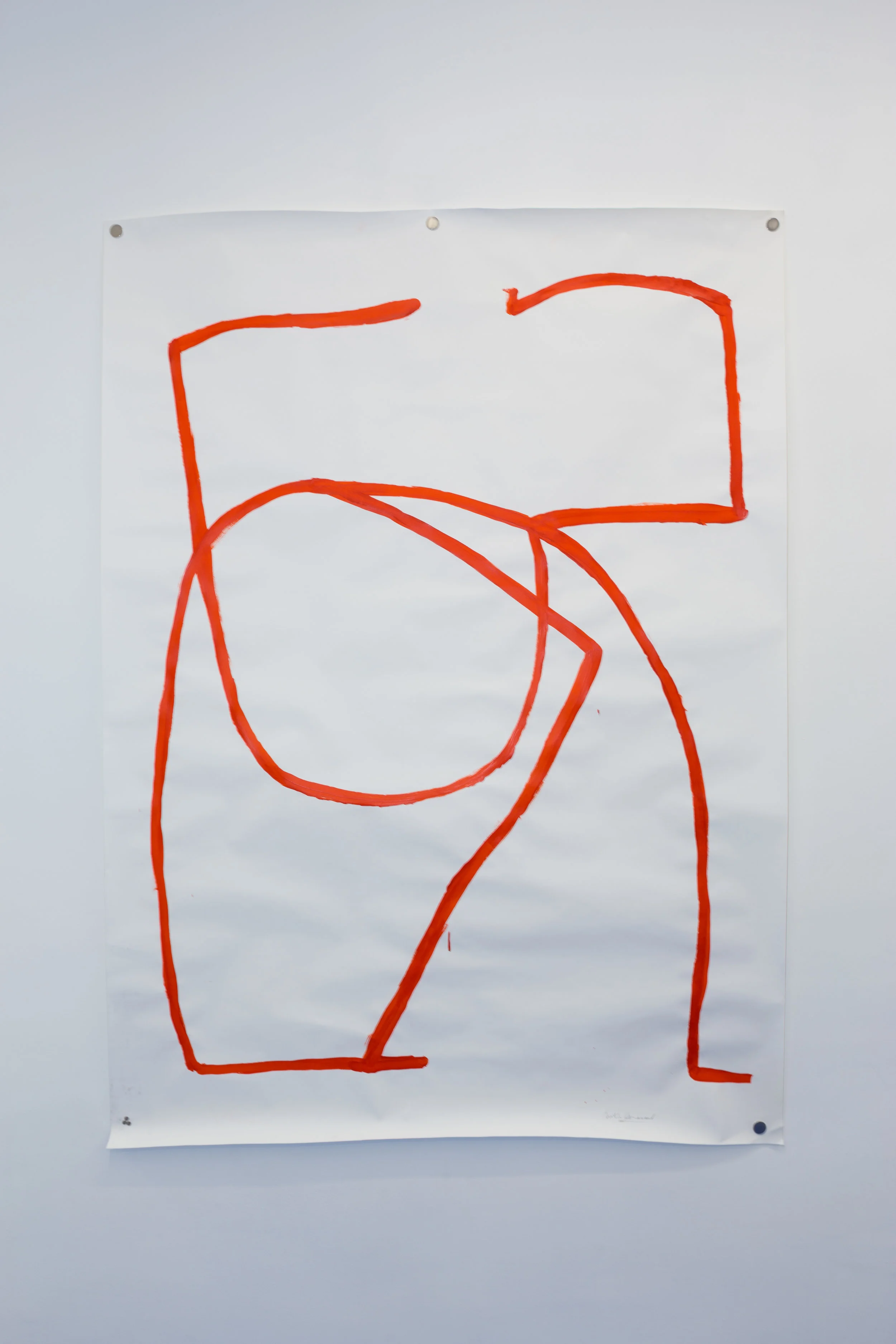 Caroline Denervaud,  L'homme rouge , 2017. Acrylique sur papier, 150 x 205 cm
