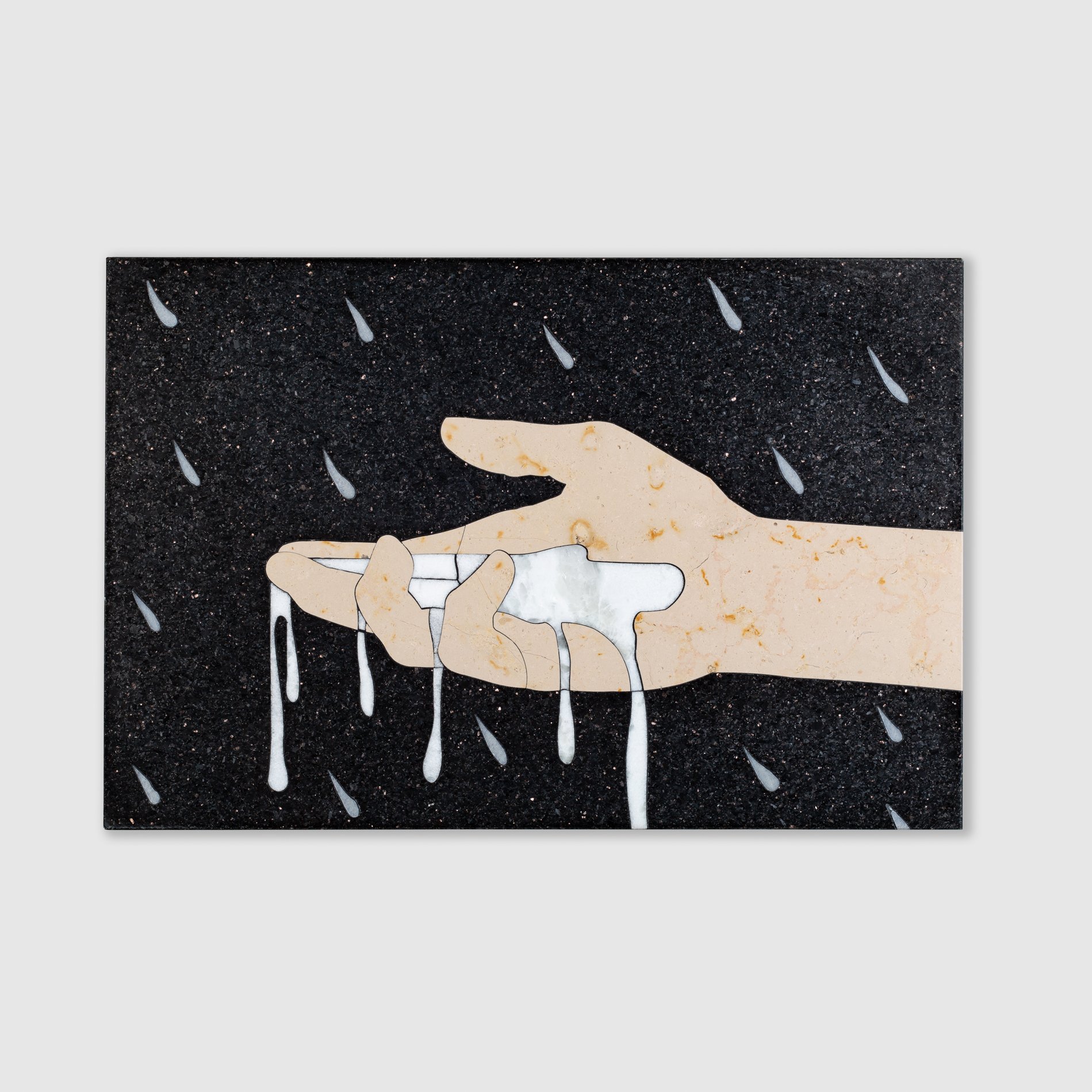   La main et la pluie&nbsp; , 2023  Marble inlay · 40 x 60 cm   INQUIRY  