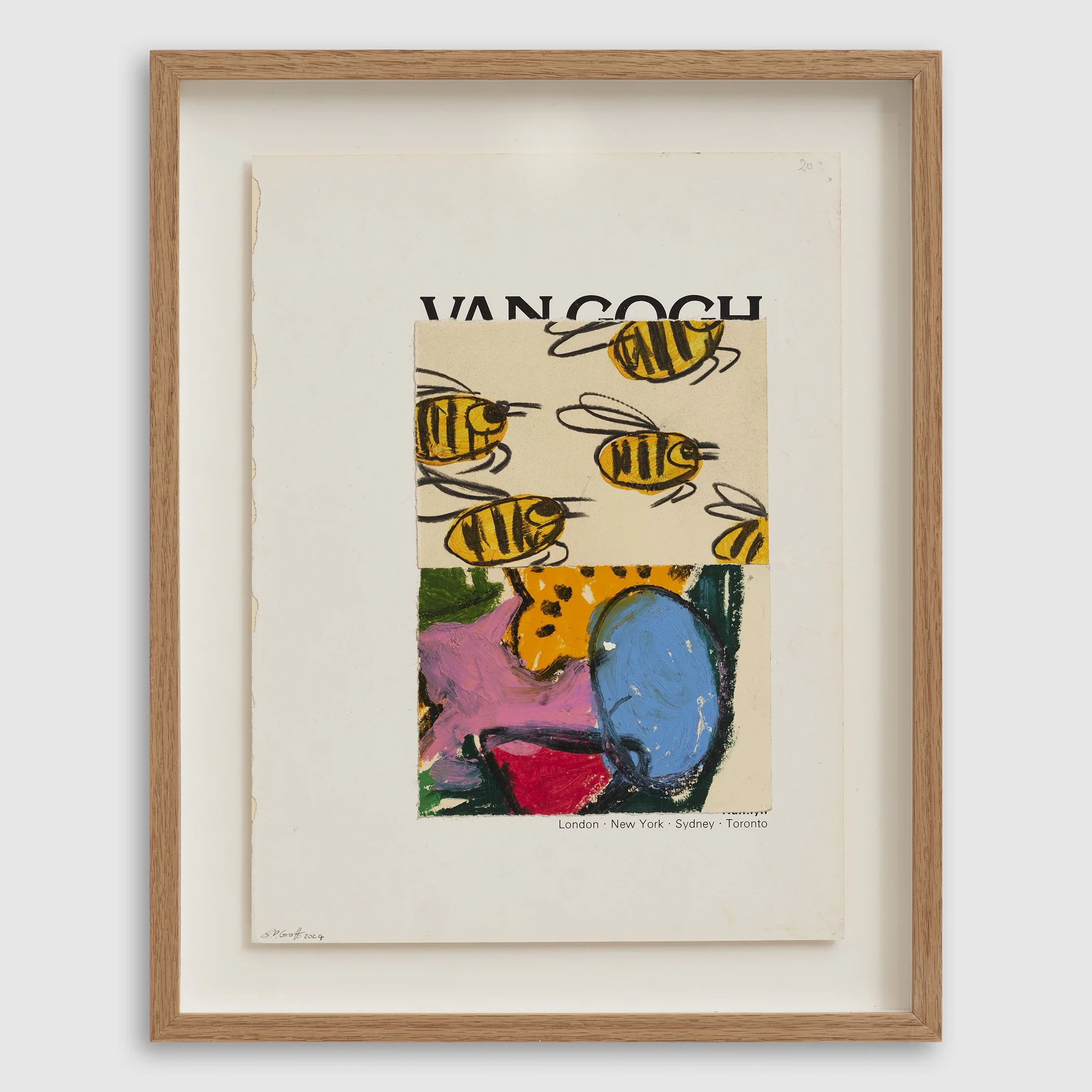   B.D. Graft   Untitled (Van Gogh) , 2024 Acrylic, oil pastel, charcoal and paper collage 33,4 x 25,2 cm · 13 x 10 in 42 x 33,5 cm · 16,5 x 13 in framed 