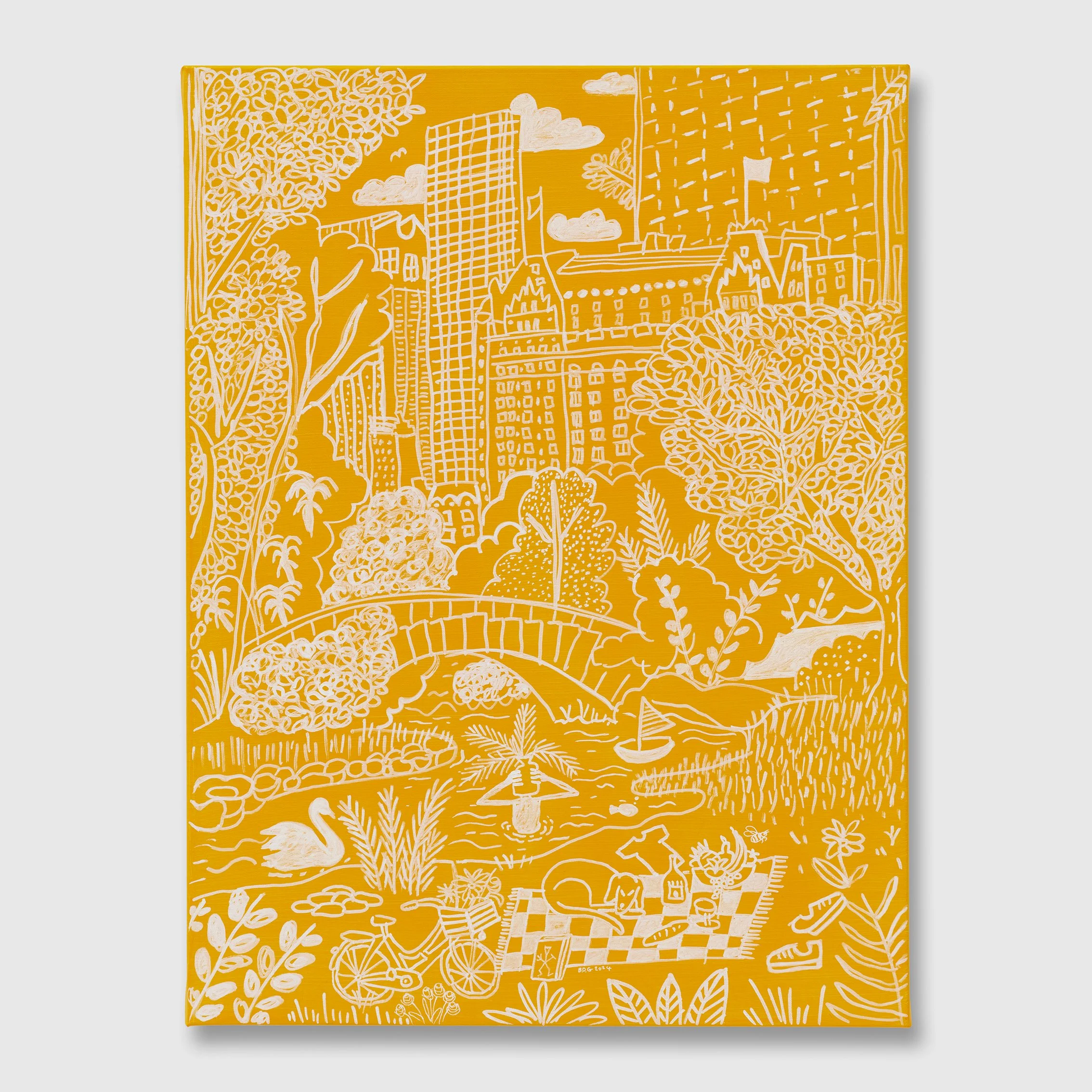   B.D. Graft   A Day in Central Park , 2024 Acrylic on linen 80 x 60 x 4,5 cm · 31,5 x 23,5 x 1,5 in 