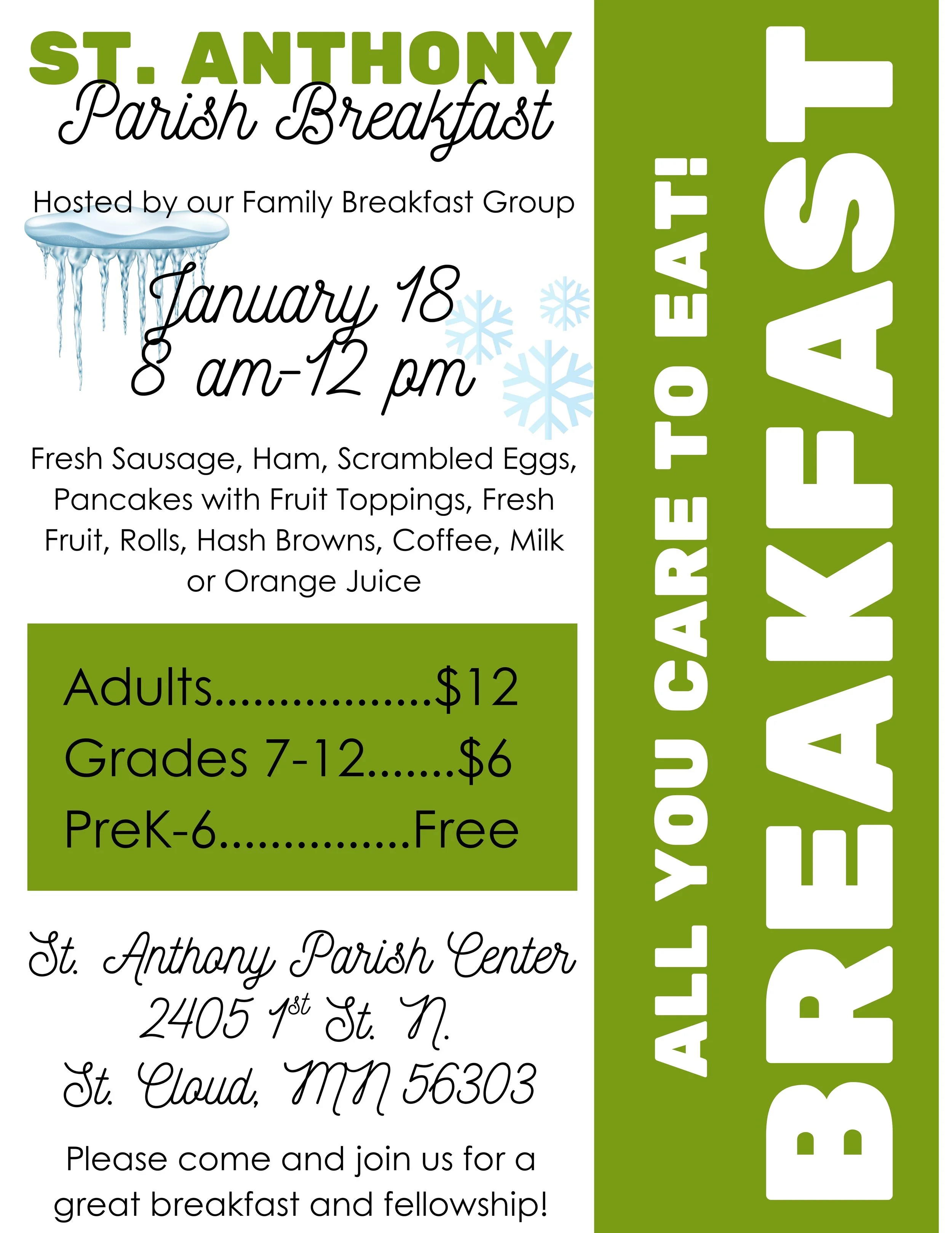 St. Anthony Parish Breakfast