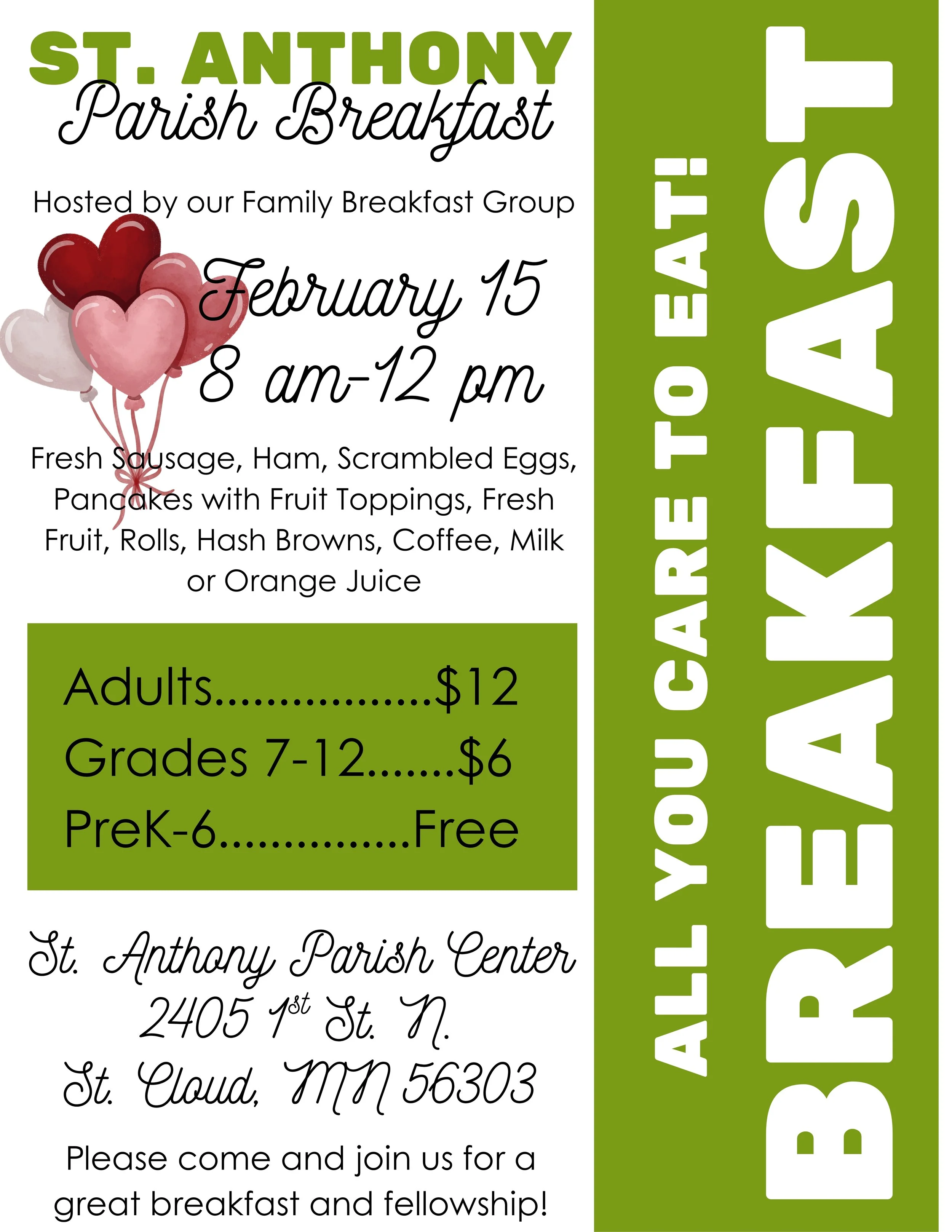 St. Anthony Parish Breakfast