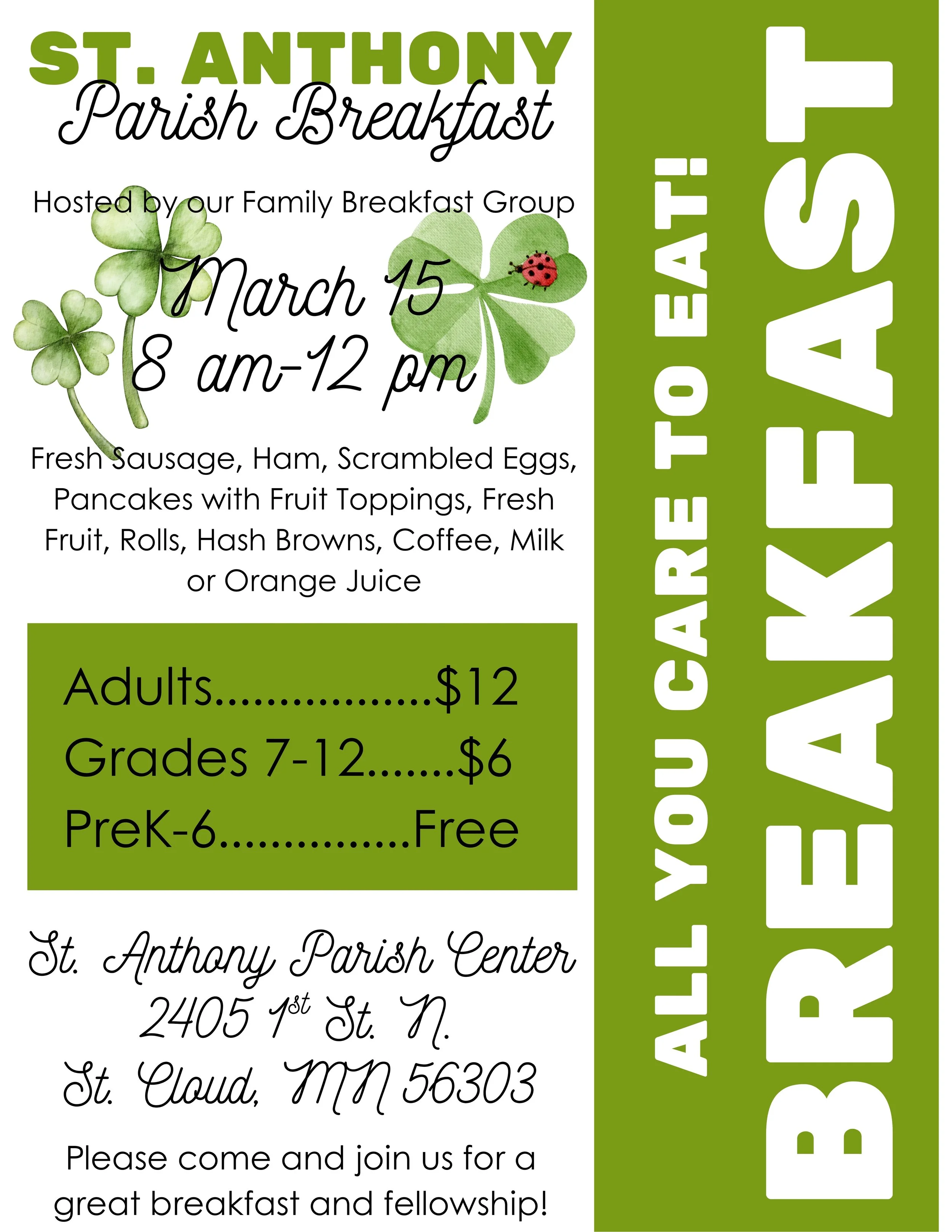 St. Anthony Parish Breakfast