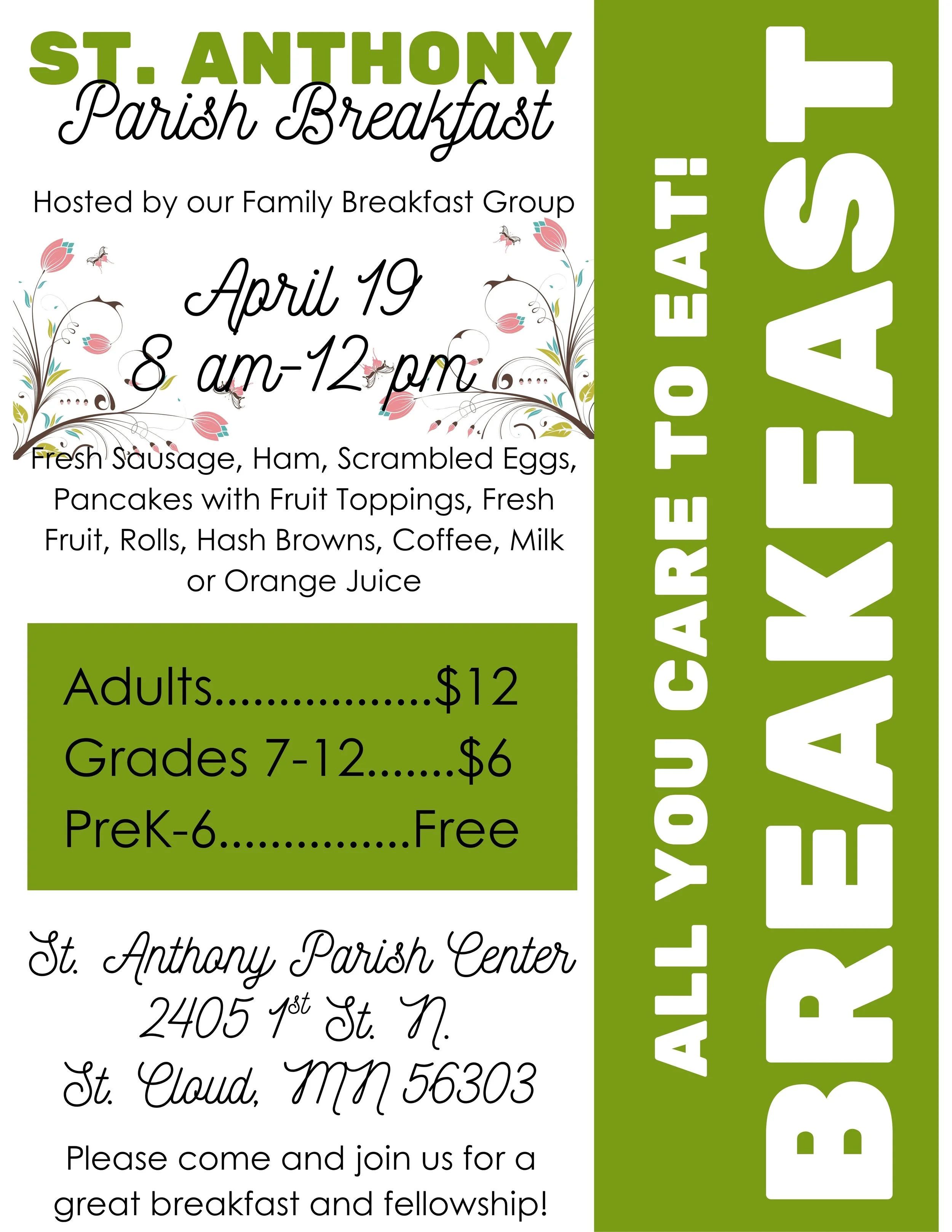 St. Anthony Parish Breakfast