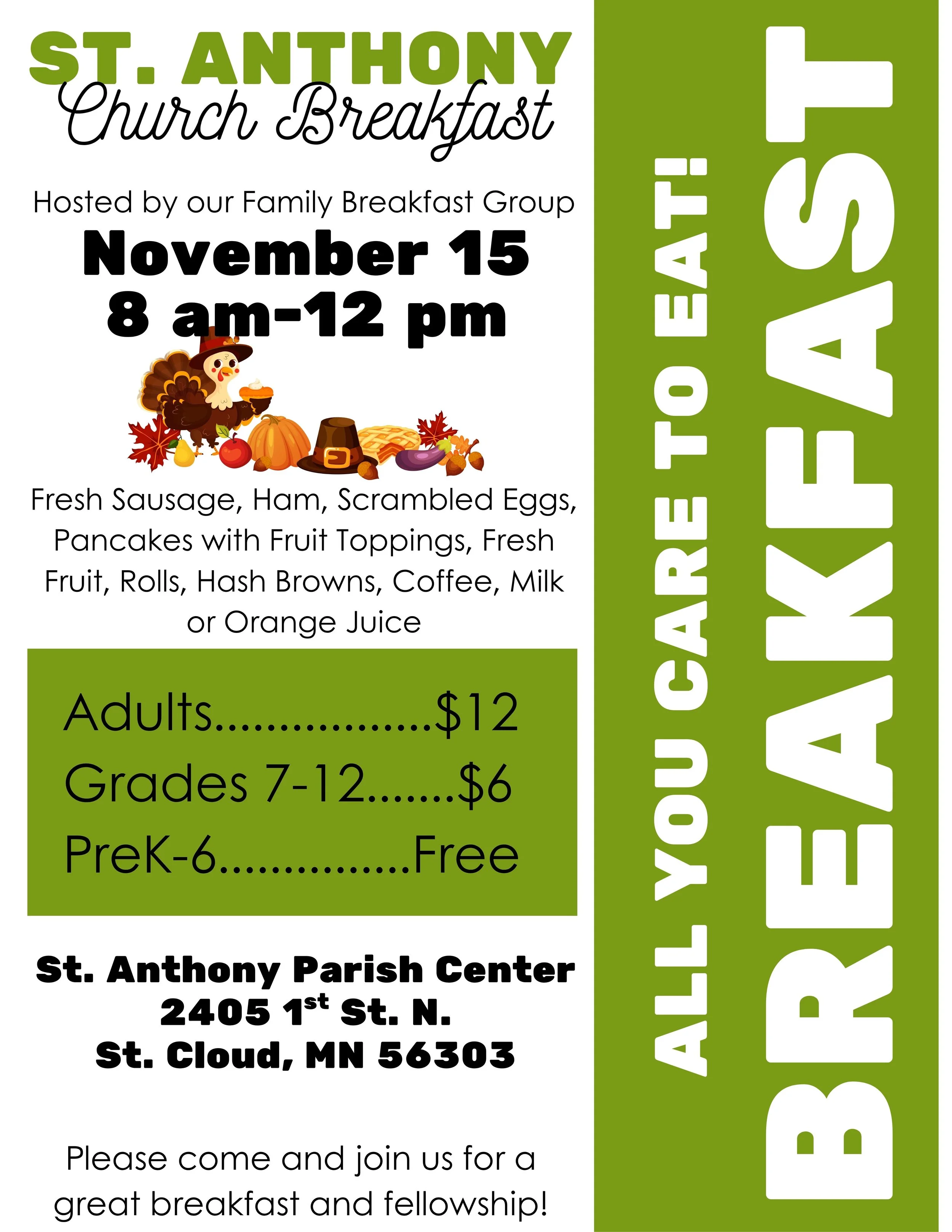 St. Anthony Church Breakfast