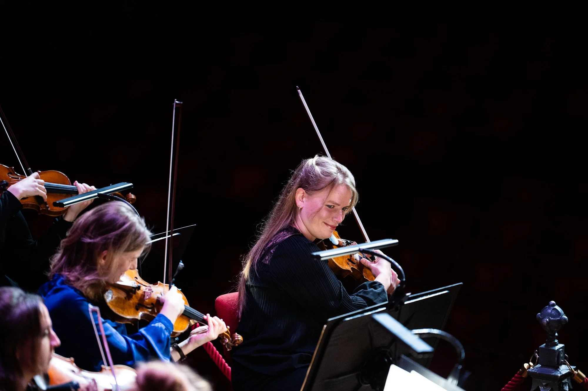  Violinist Coraline Groen leading the second violins of the Netherlands Chamber Orchestra at The Royal Concertgebouw in Amsterdam, October 2023 
