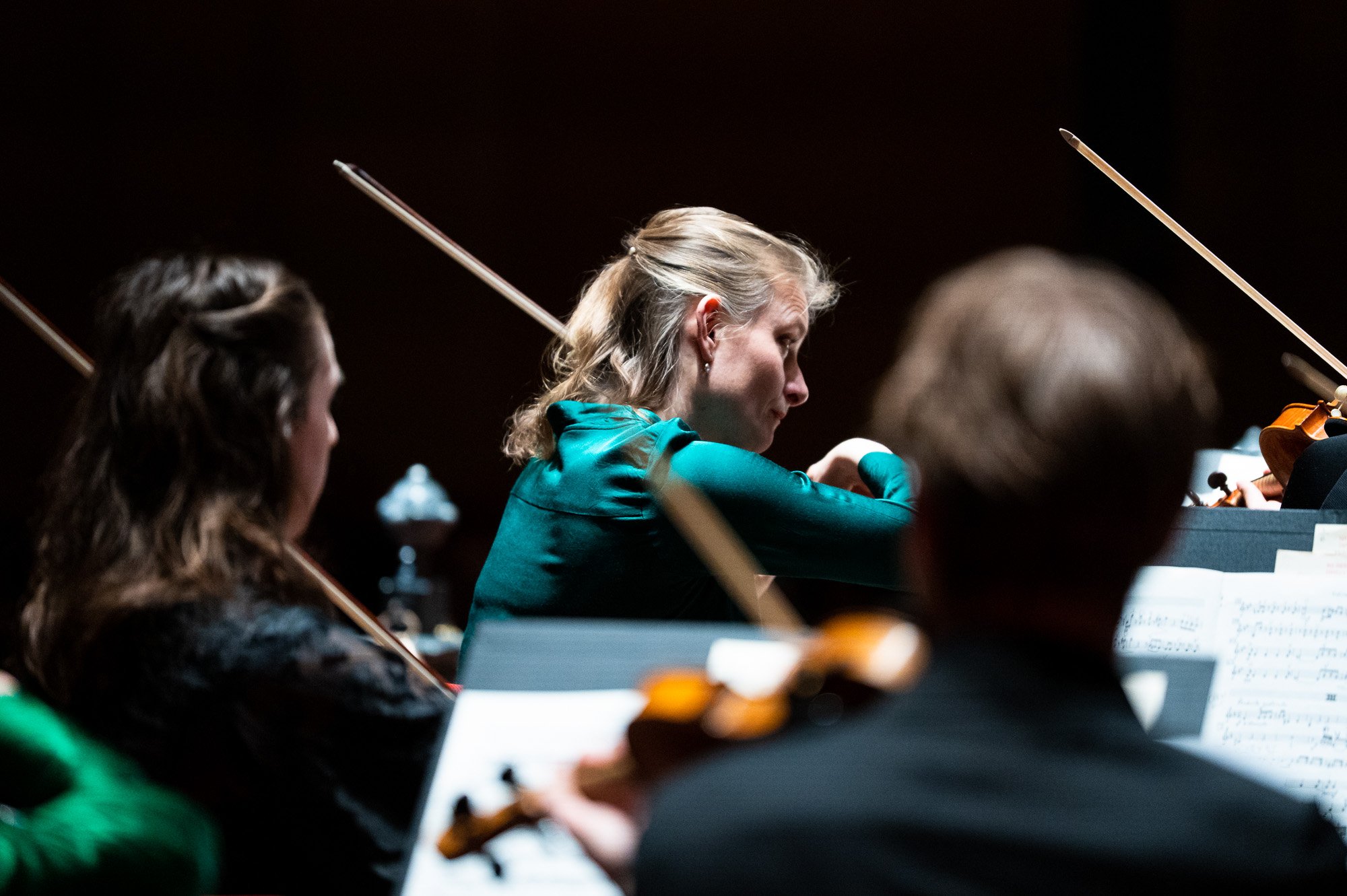  Violinist Laura Oomens leading the second violins of the Netherlands Chamber Orchestra at the Royal Concertgebouw in Amsterdam 