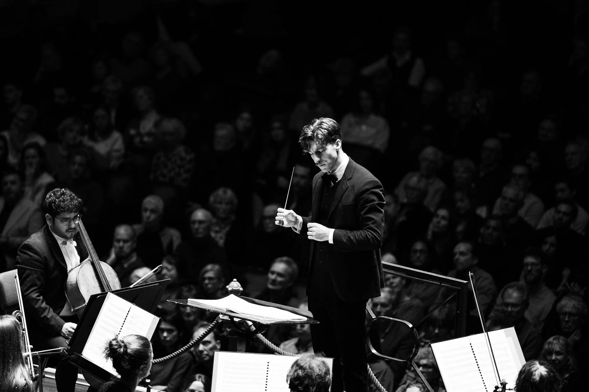  Lorenzo Viotti leading the Netherlands Philharmonic at the Royal Concertgebouw in Amsterdam, December 2023 