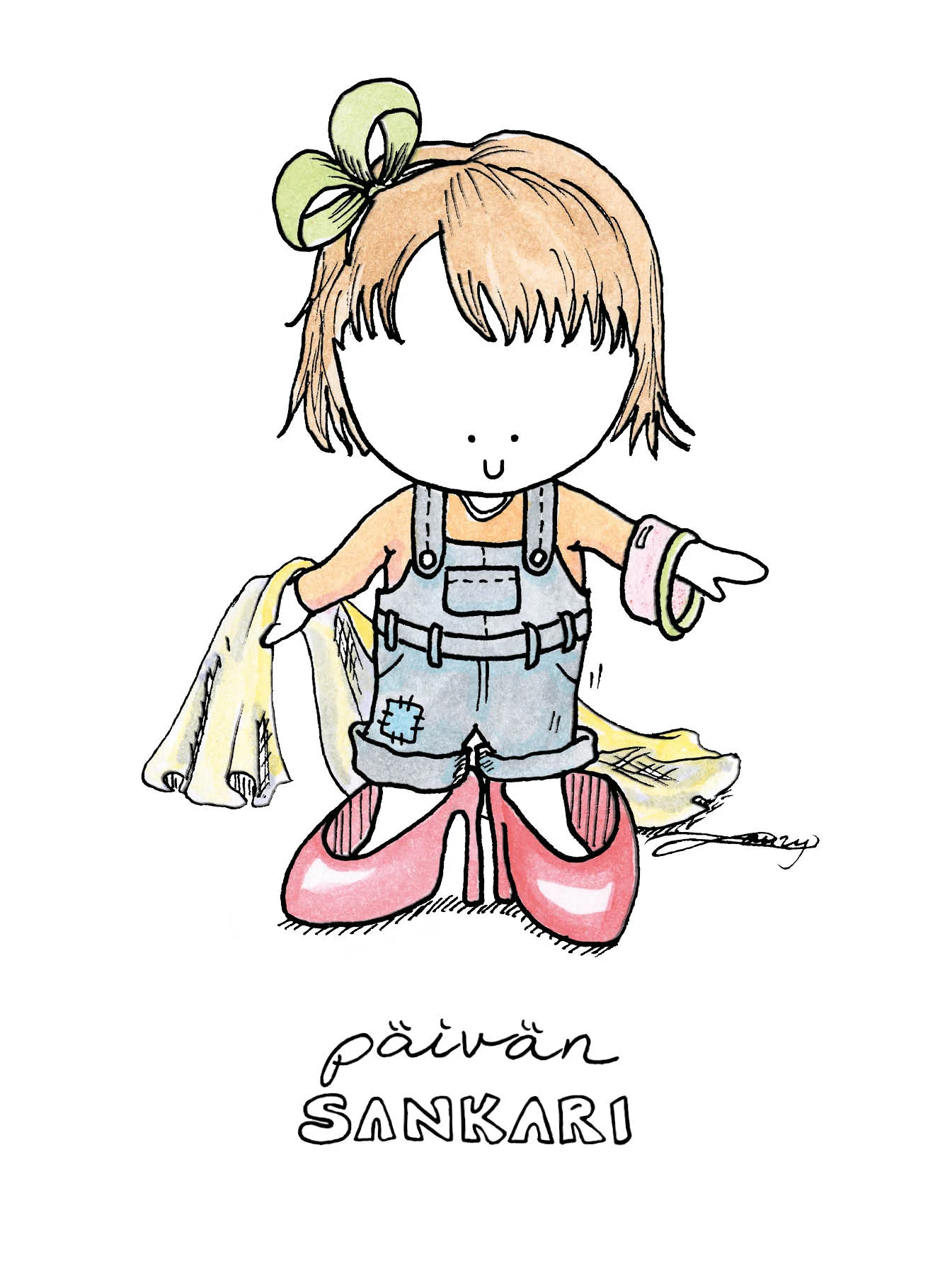 Päivän Sankari tyttö postcard (fin)