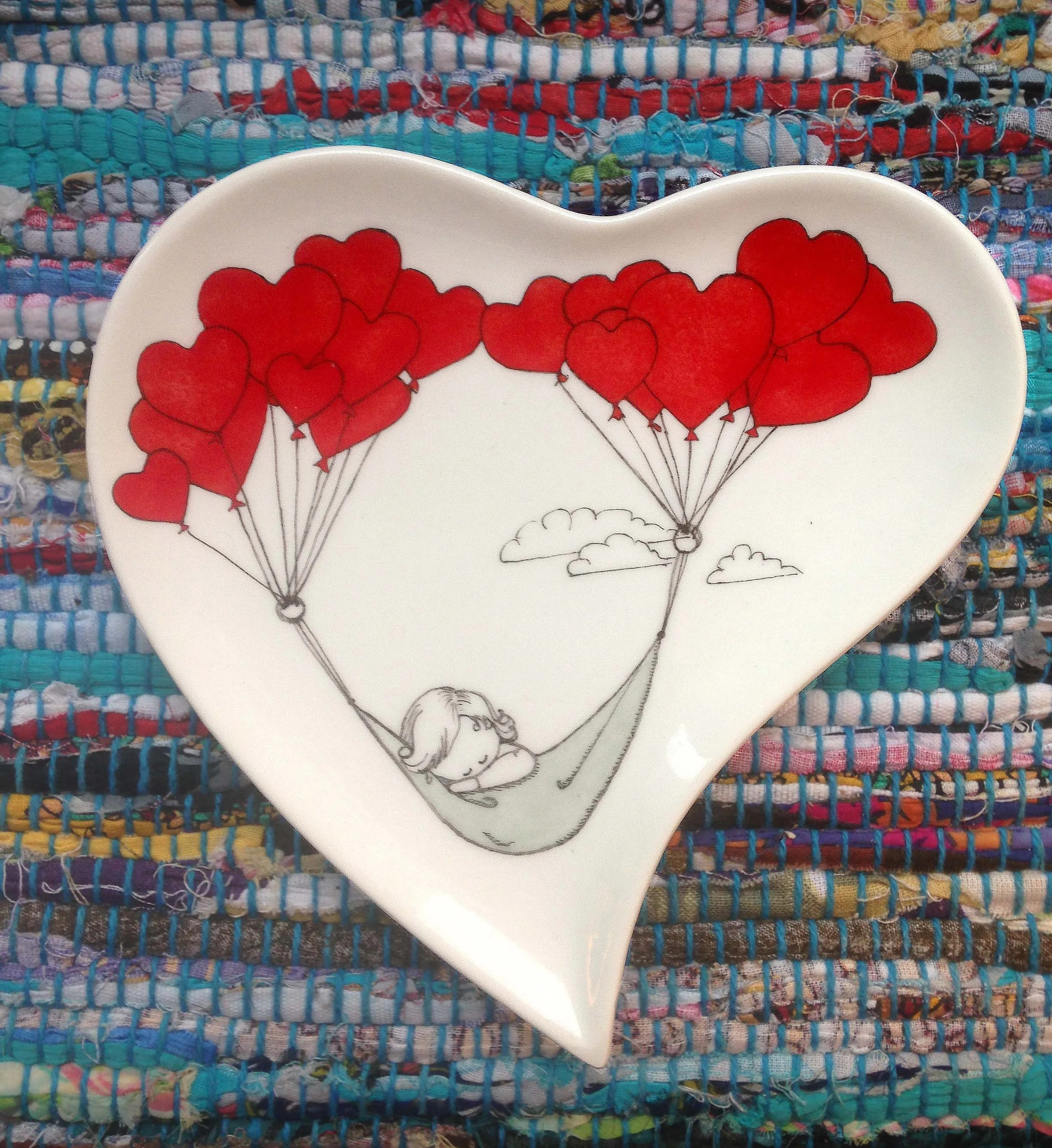 Porcelain heart plate