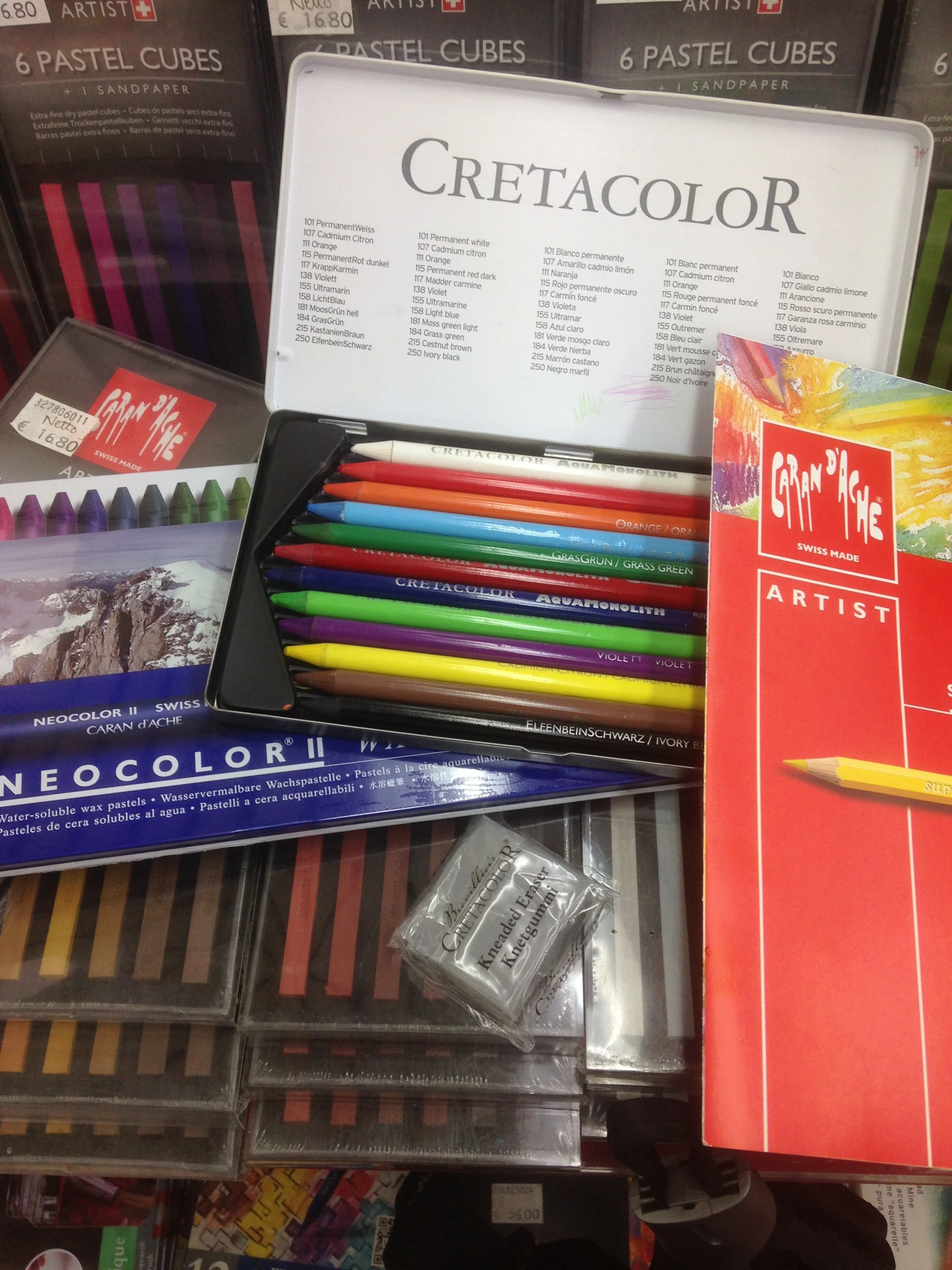 Tools of the trade. Testing out different water soluble options for coloring my artwork.