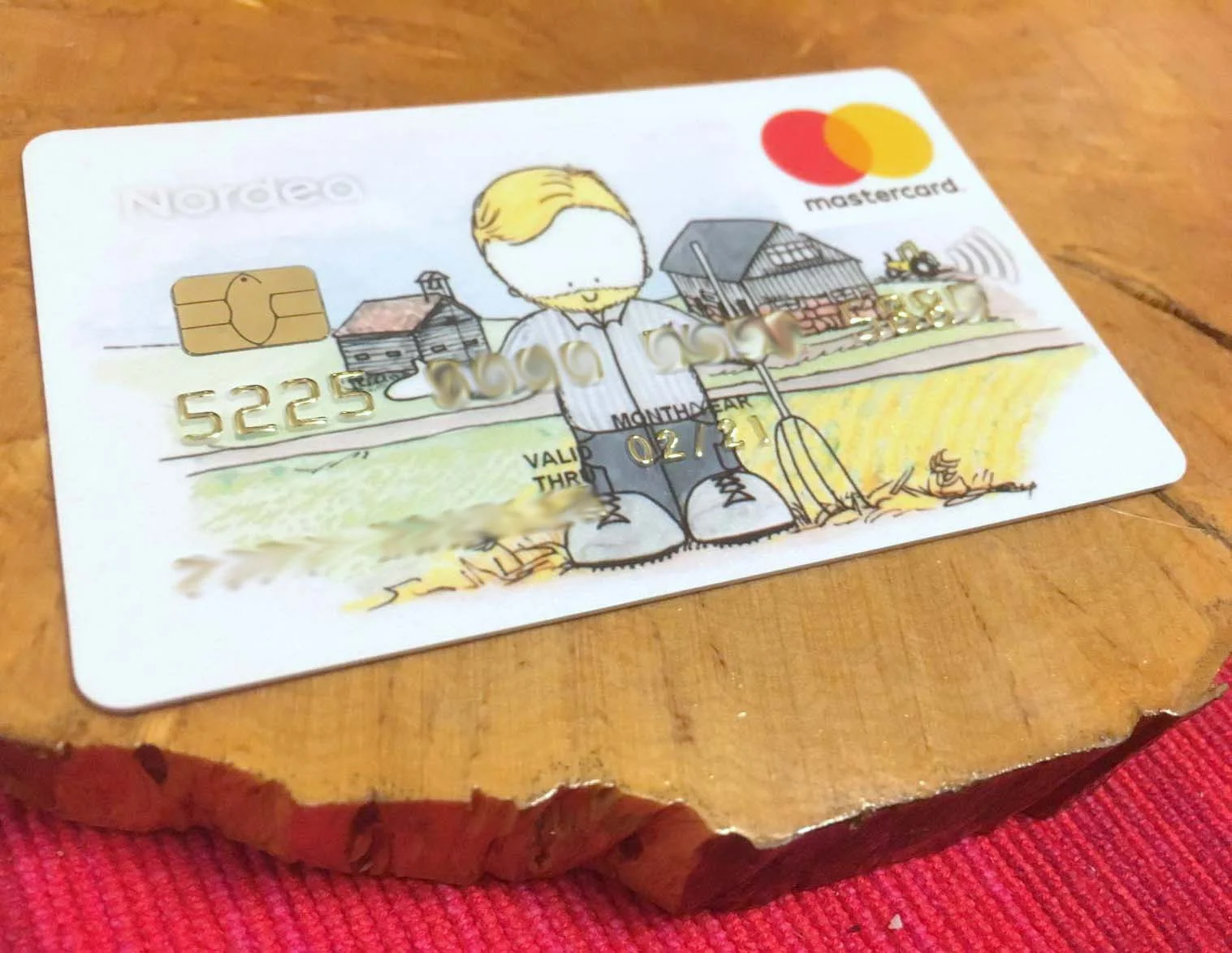 Credit card background with a tooting tractor!