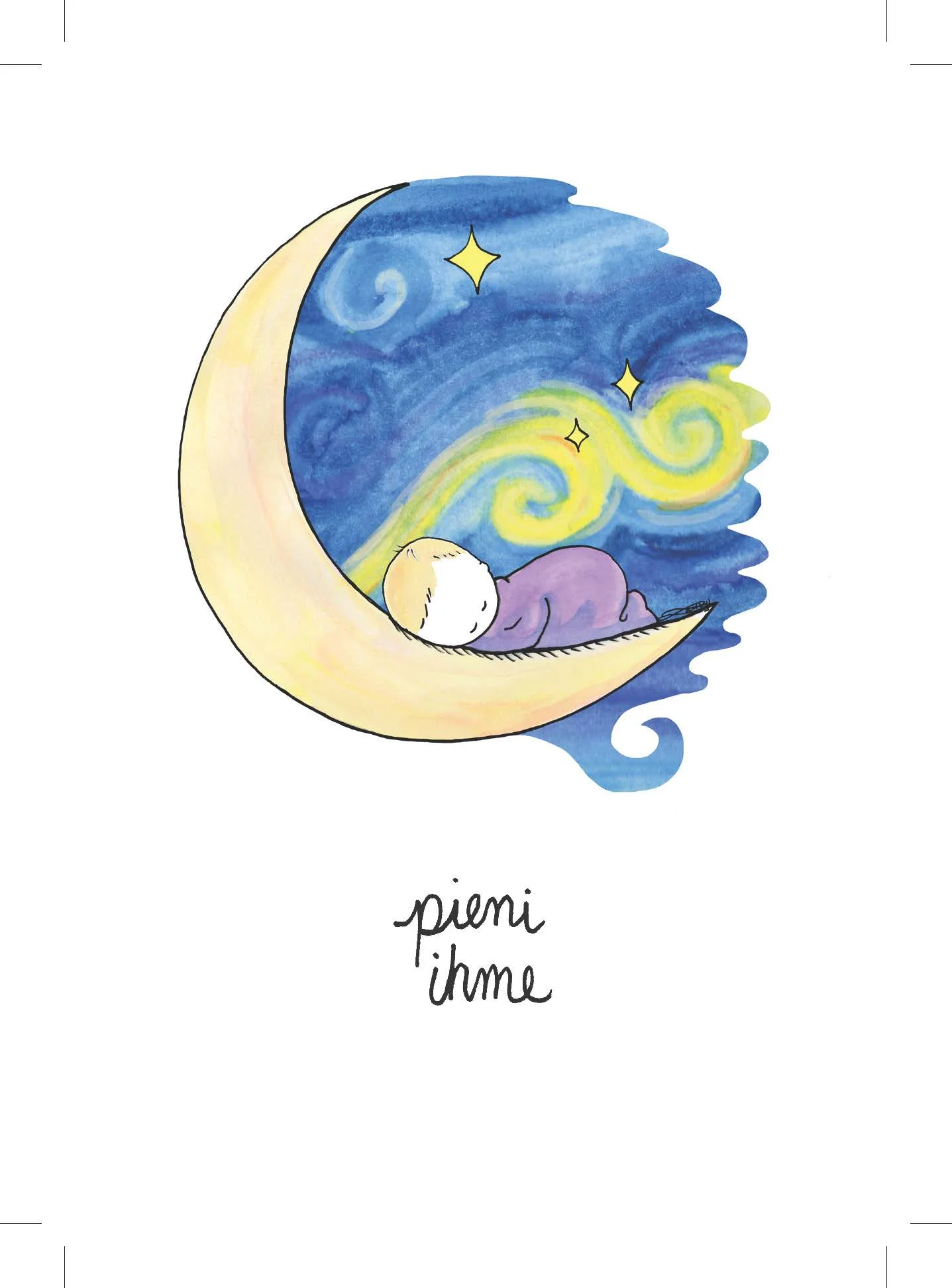 Blue Van Gogh Baby postcard (fin)