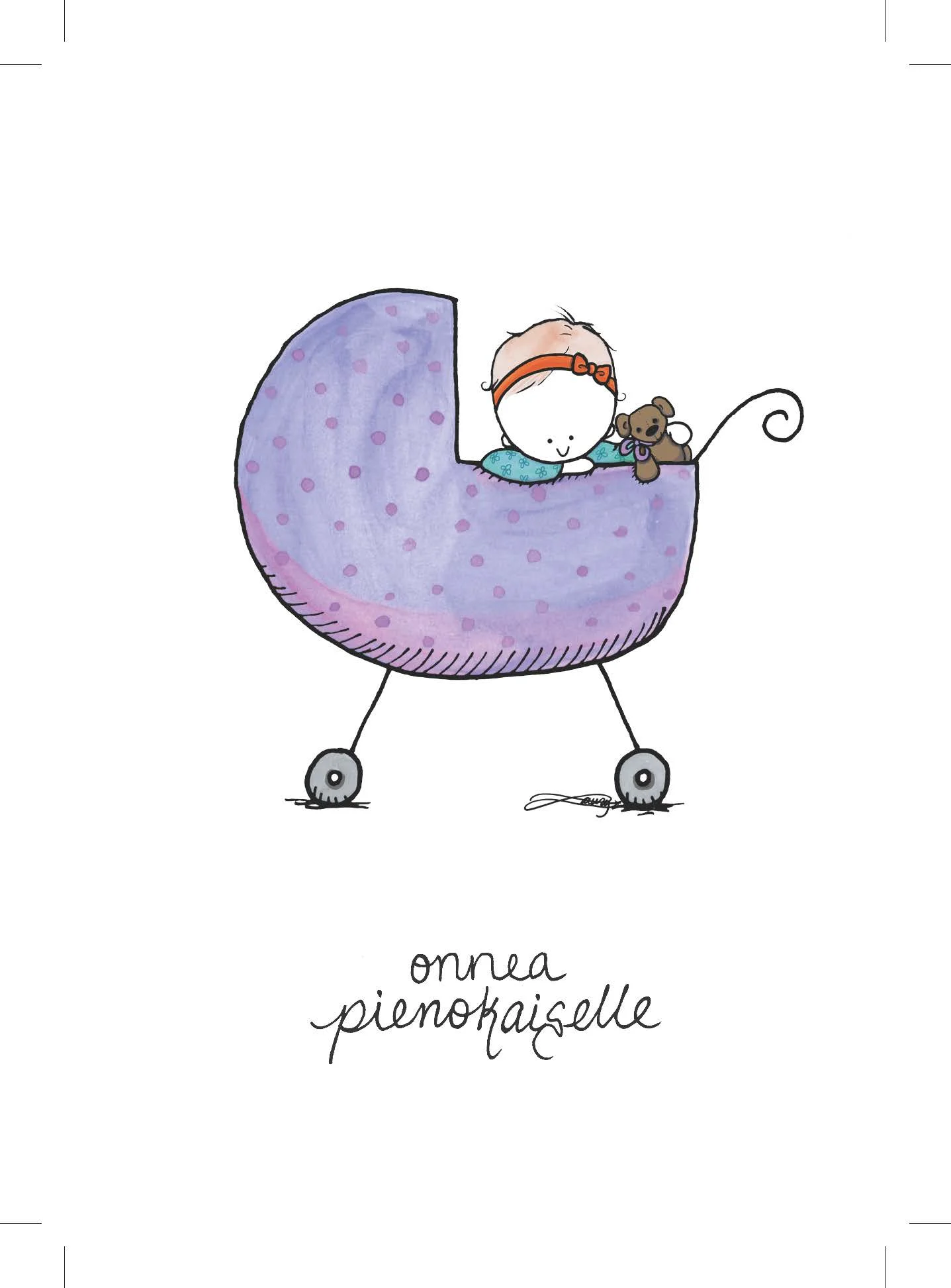 Lilat vaunut postcard (fin)